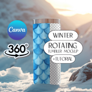 Winter Rotating tumbler mockup