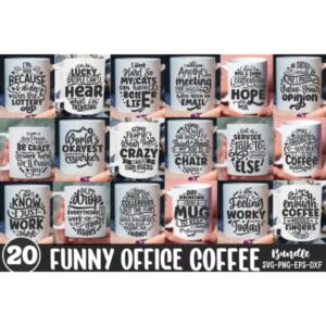 Funny Office Coffee Mug SVG Bundle