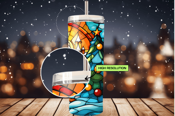 Christmas Rotating tumbler mockup